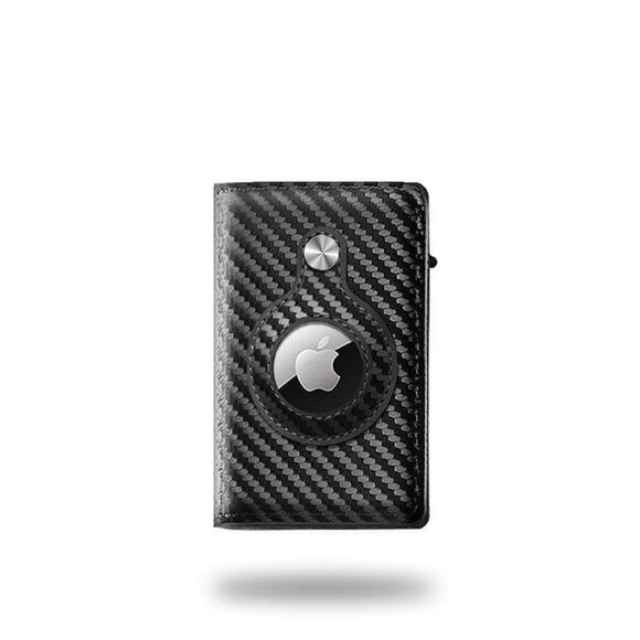 AirTag Smart Mens Wallet, Slim Minimalist Wallet with RFID Blocking Carbon Fiber - Picture 2 of 8
